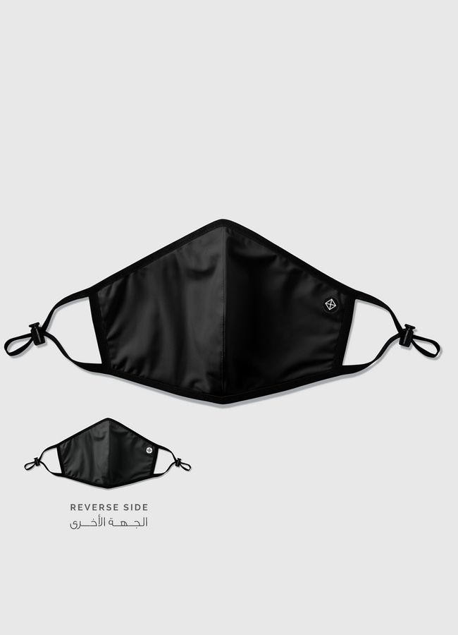 Black - 100% Cotton - Reversible Mask