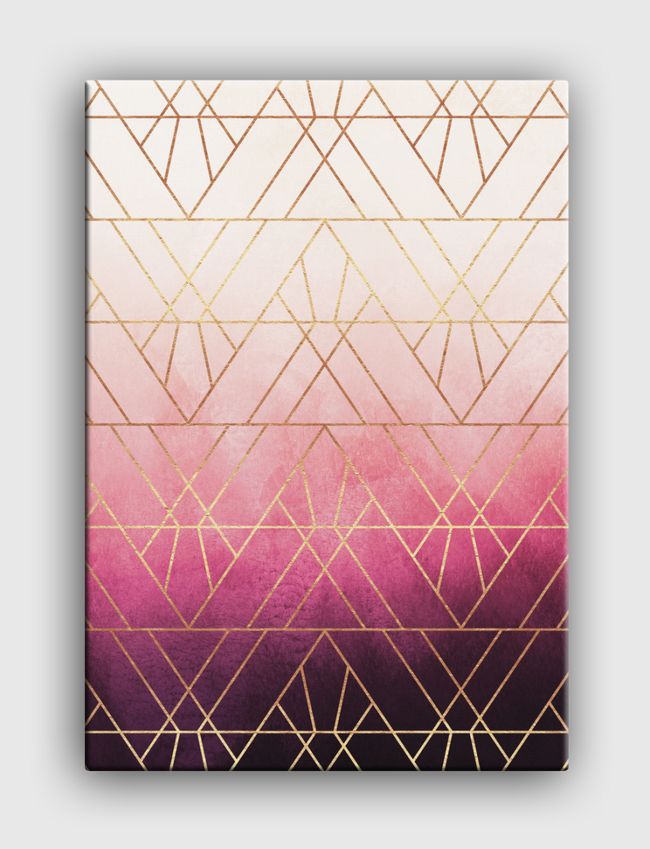 Pink Ombre Triangles - Canvas