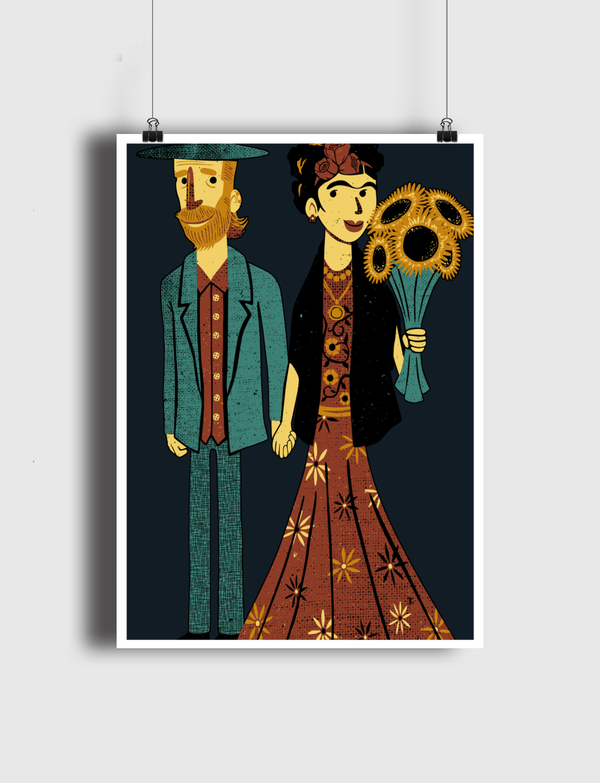 Love is Art Frida Van Gogh Poster