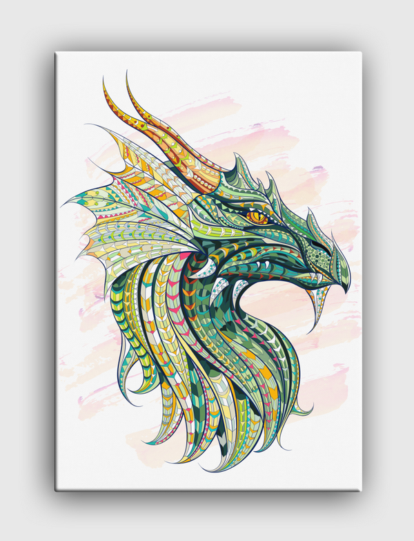 Ethnic Patterned Dragon Canvas