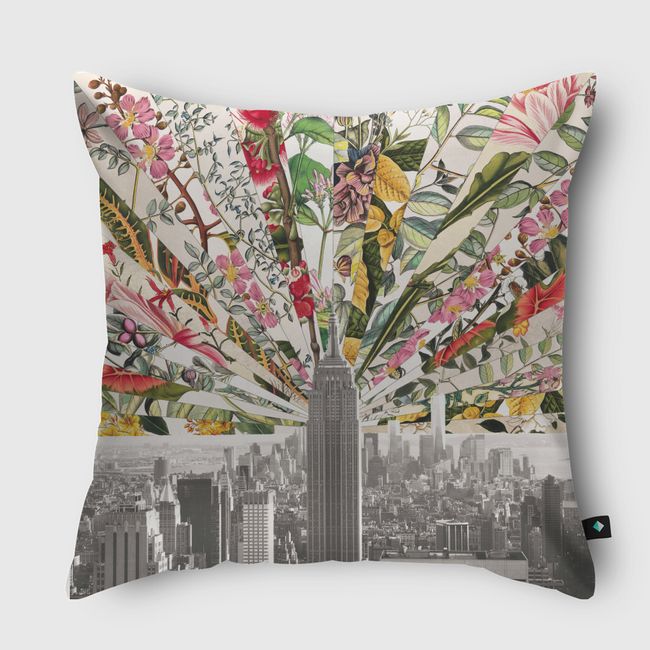 Vintage Blooming New York - Throw Pillow