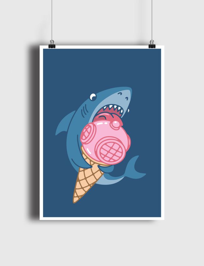 SHARK AND ICE CREAM - Poster