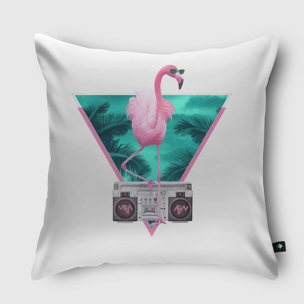 Miami flamingo Throw Pillow