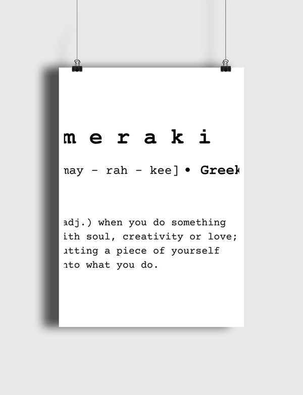 meraki- word definition Poster