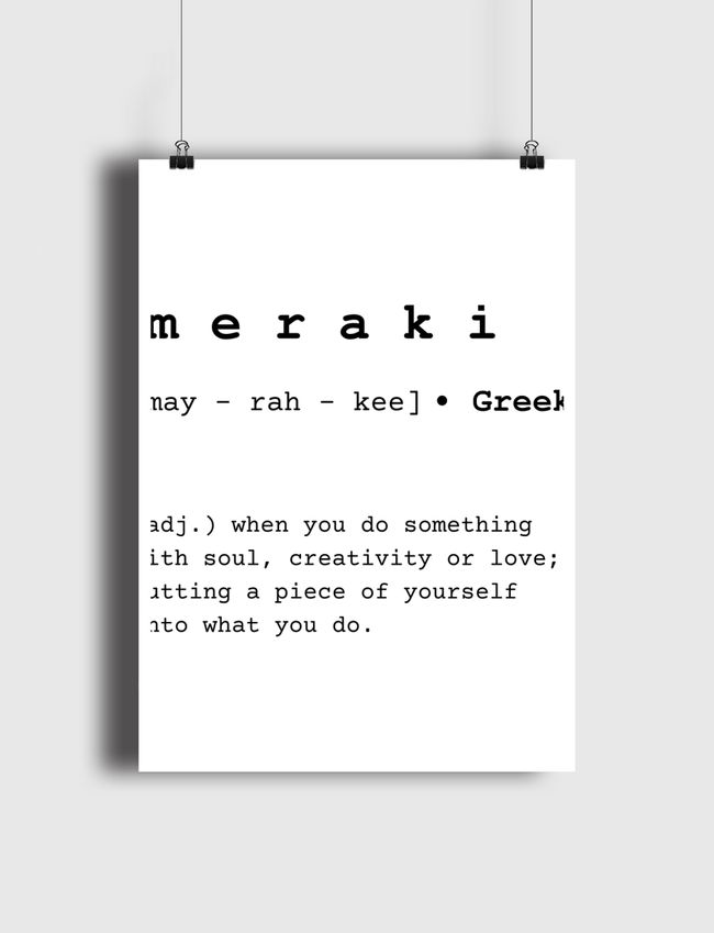 meraki- word definition - Poster