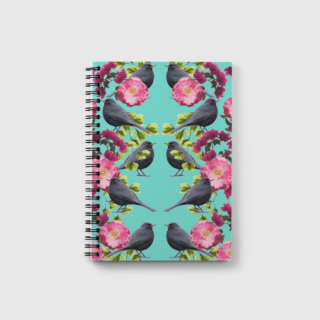 Symmetrical Bird Print - Notebook