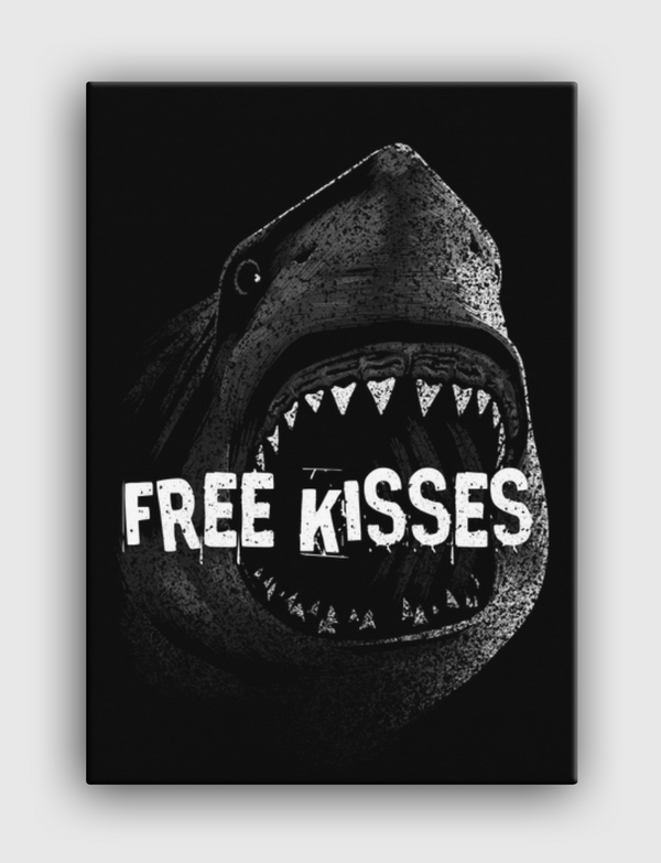 Free Kisses Shark Canvas