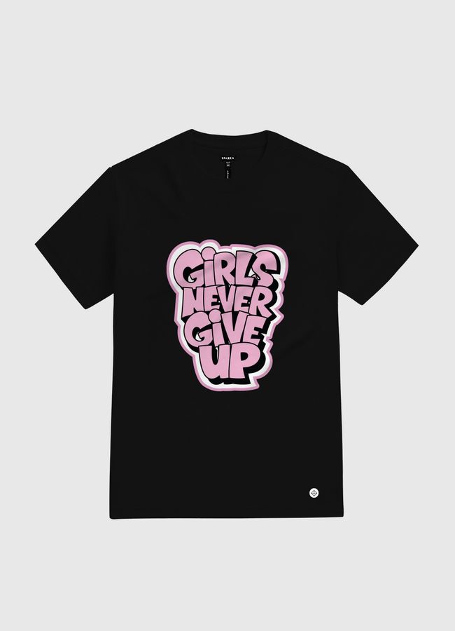 Girls Never Give Up - White Gold T-Shirt