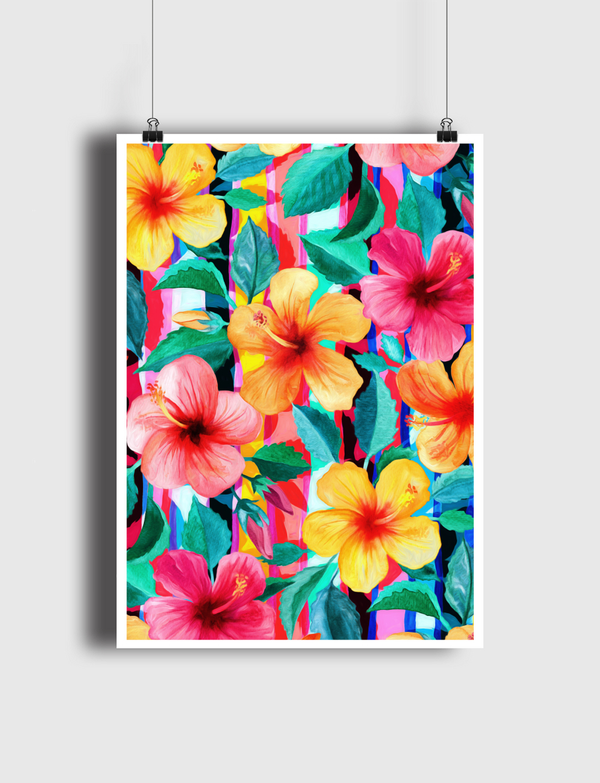 Maximalist Hibiscus Floral Poster