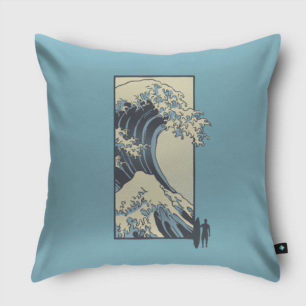 Kanagawa Surfer Throw Pillow