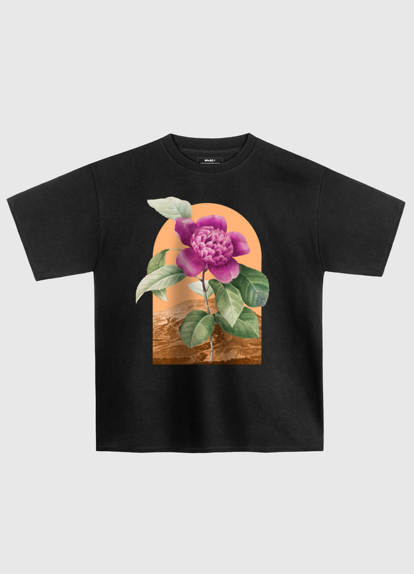 Floral Landscape Camellia Oversized T-Shirt