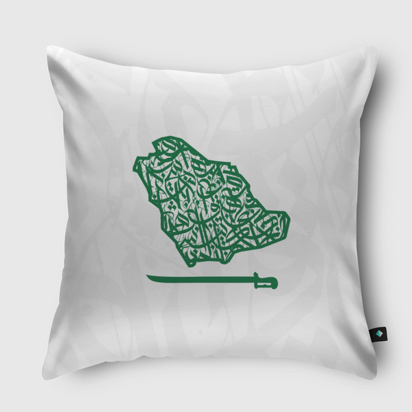 السعودية بحروف عربية Throw Pillow