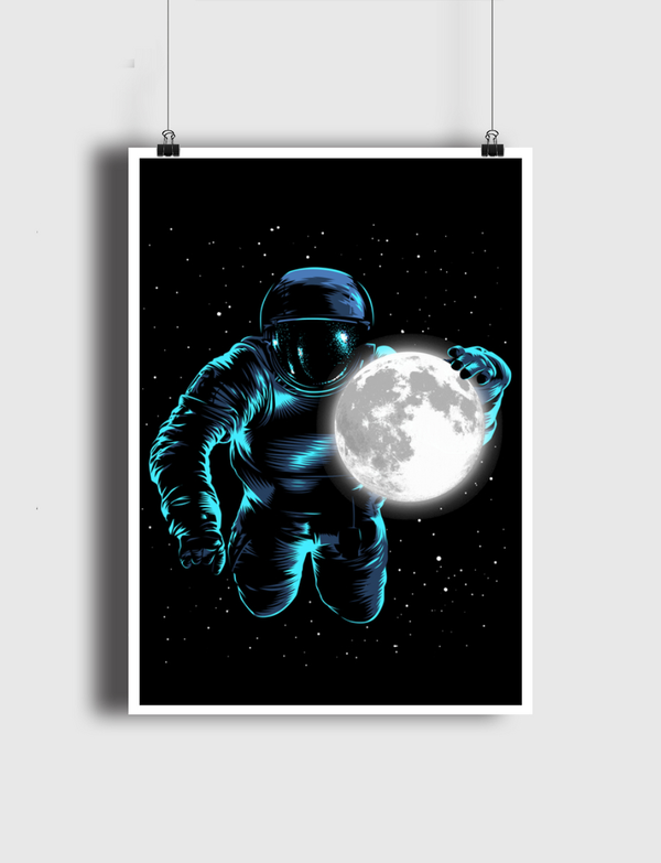 Astronaut Moon Poster