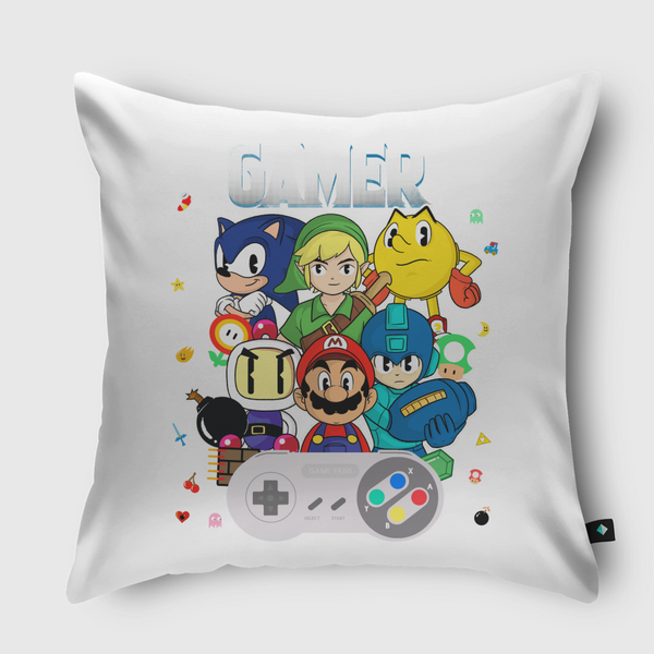 retro gamer Throw Pillow