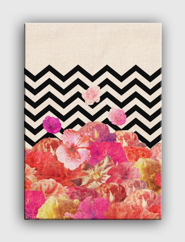 Chevron Flora II - Canvas