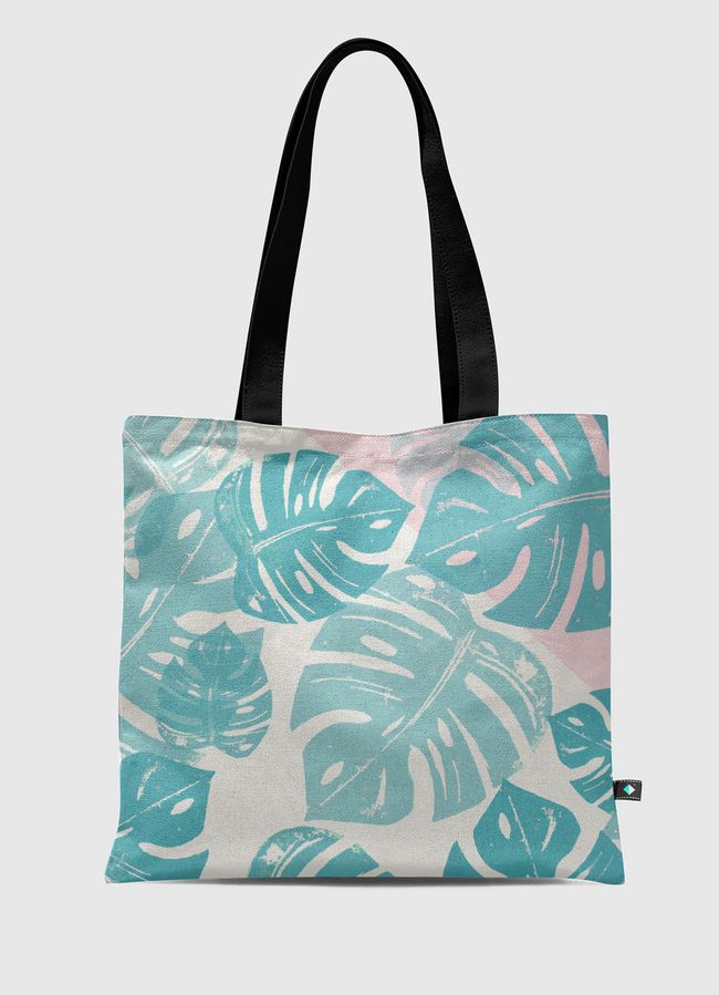 Linocut Monstera Rosy - Tote Bag