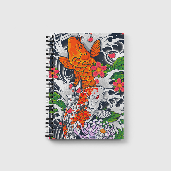 Koi Fish Pond Notebook