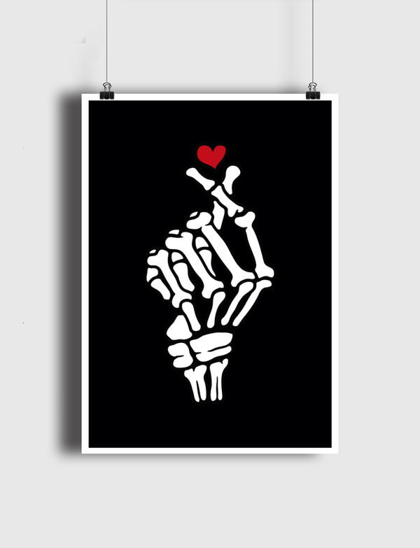 Skeleton Heart Hand Poster