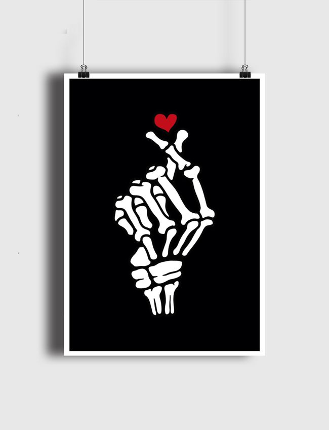 Skeleton Heart Hand - Poster
