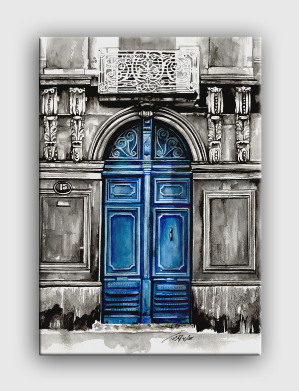 blue old door Canvas