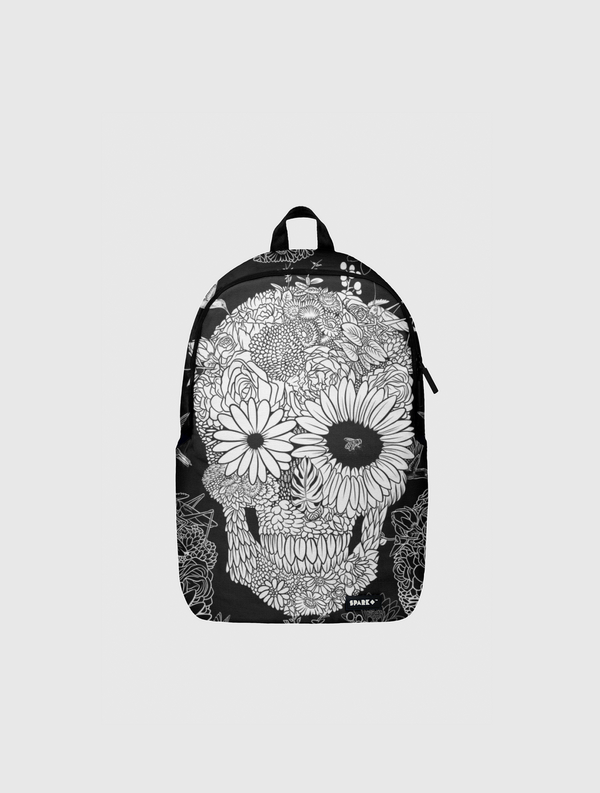 White flower skull Spark Backpack