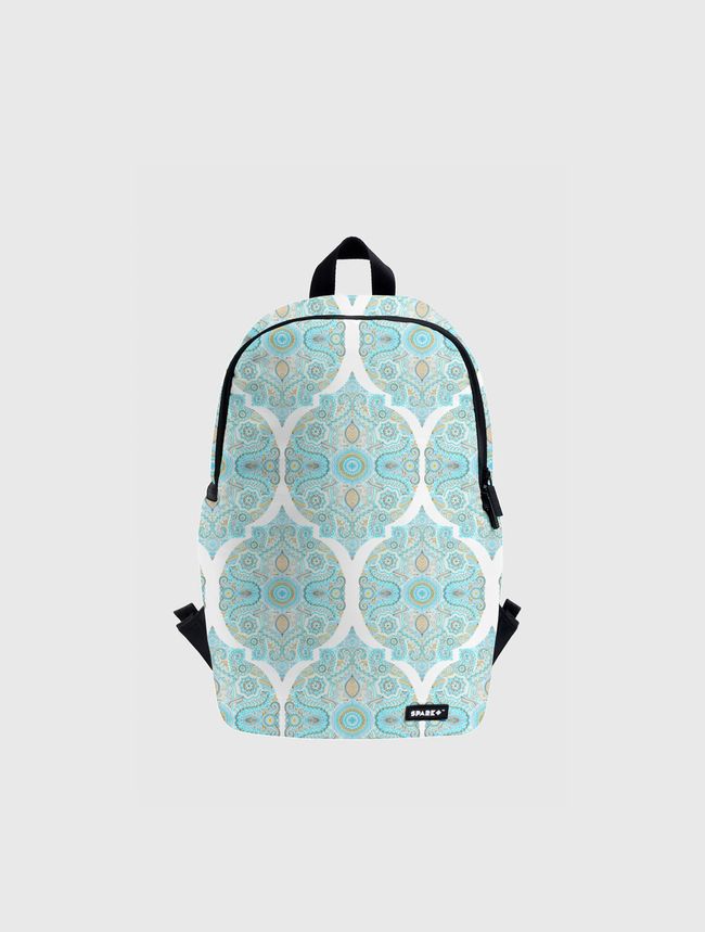 Aqua & Tan Doodle Pattern - Spark Backpack