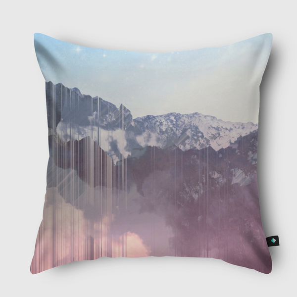 Mountain glitches Throw Pillow