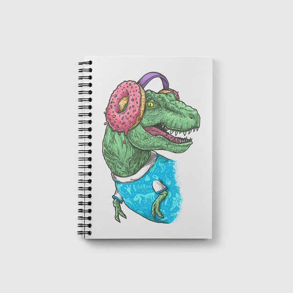 T-rex with headphones Notebook