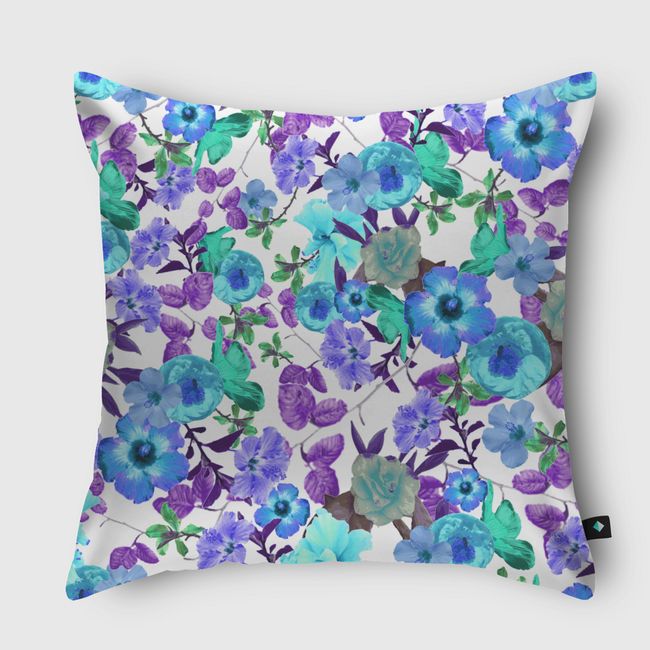 Zariya Flower Garden (Blue) - Throw Pillow