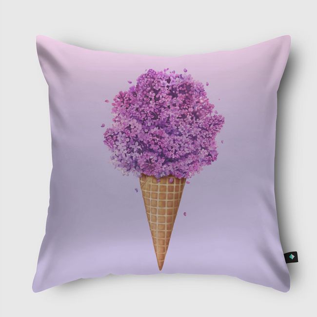 Ice cream with lilac - Throw Pillow