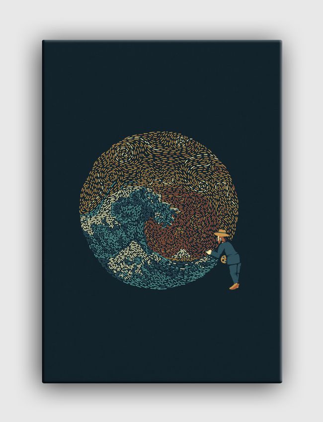 Kanagawa Wave Starry Night - Canvas