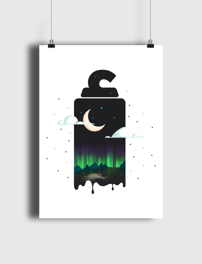 Arabic Letter Alef Aurora - Poster