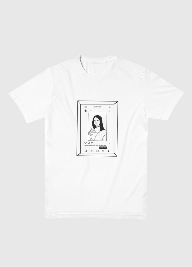 Millenial Mona Lisa frame" - Men Basic T-Shirt