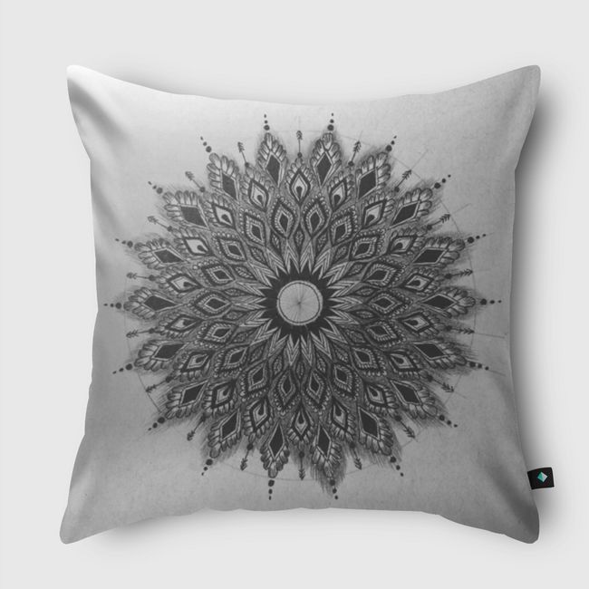 Gray mandala - Throw Pillow