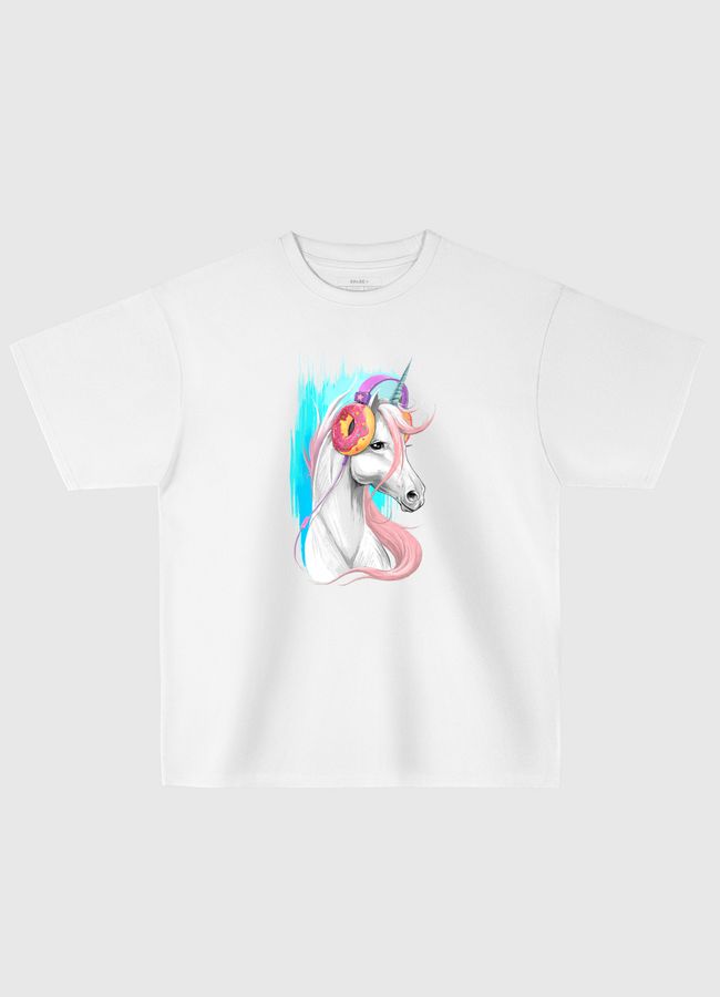 Unicorn in the headphones  - Oversized T-Shirt