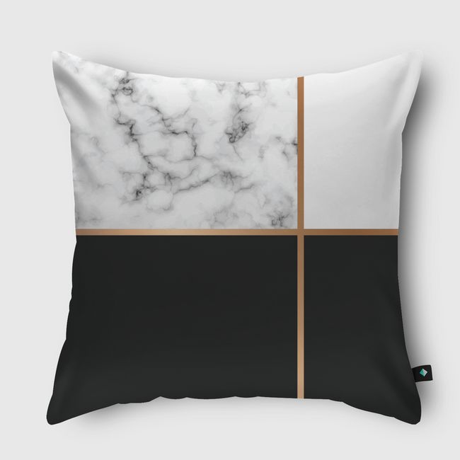 Marble and geometry - Throw Pillow
