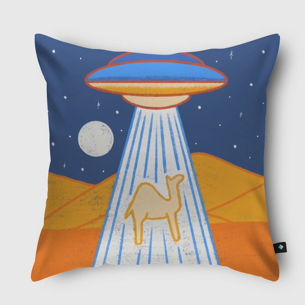 Camel Abduction Throw Pillow