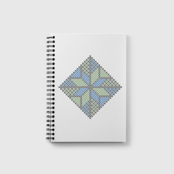 Najmeh (Star Motif) Green & Blue Notebook