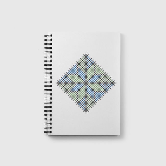 Najmeh (Star Motif) Green & Blue - Notebook