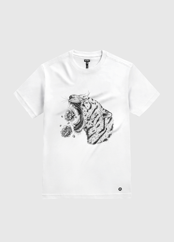 Tiger with flowers White Gold T-Shirt