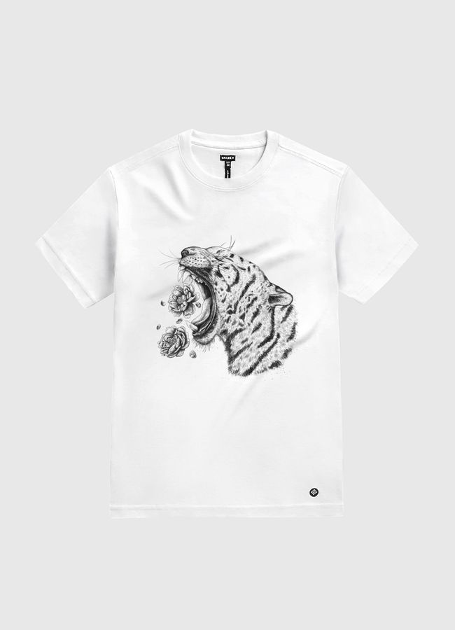 Tiger with flowers - White Gold T-Shirt