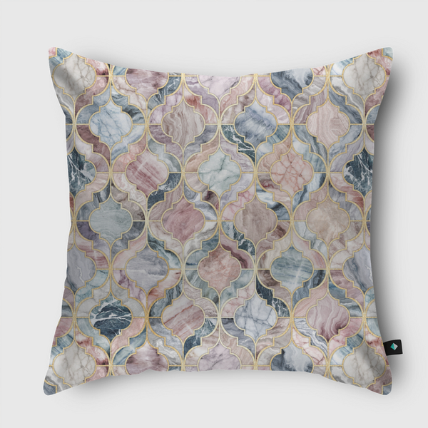 Marble Moroccan Tiles Throw Pillow