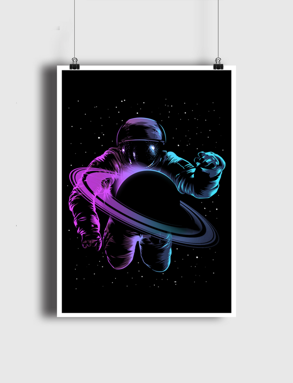 Astronauta saturno Poster