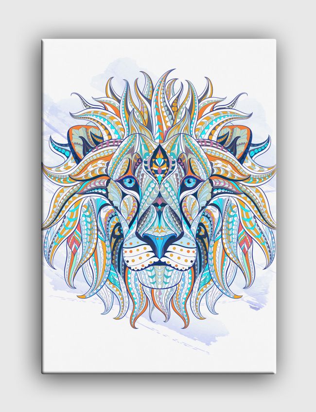 Ethnic  Blue Lion - Canvas