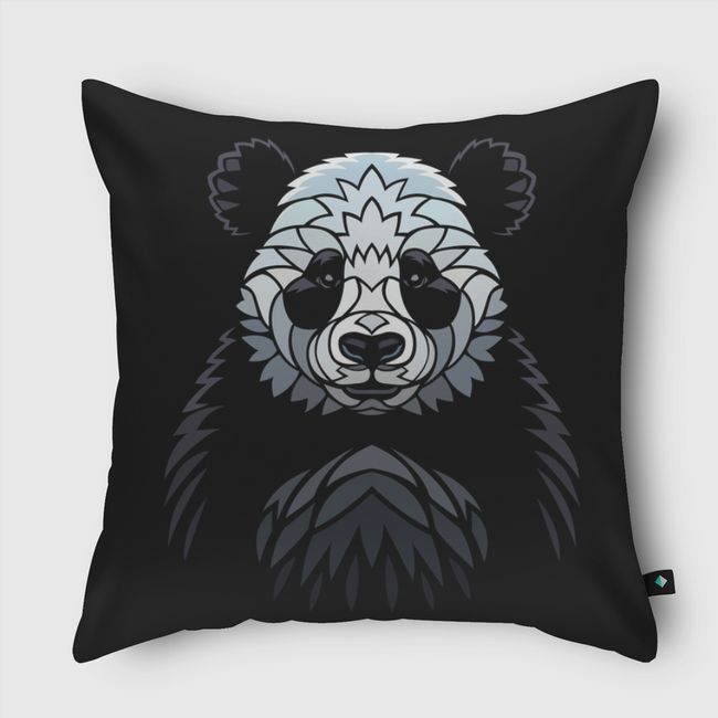 Tribal frontal panda - Throw Pillow