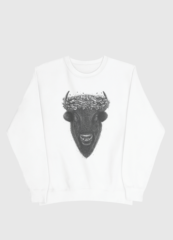 Floral Bison Men Sweatshirt