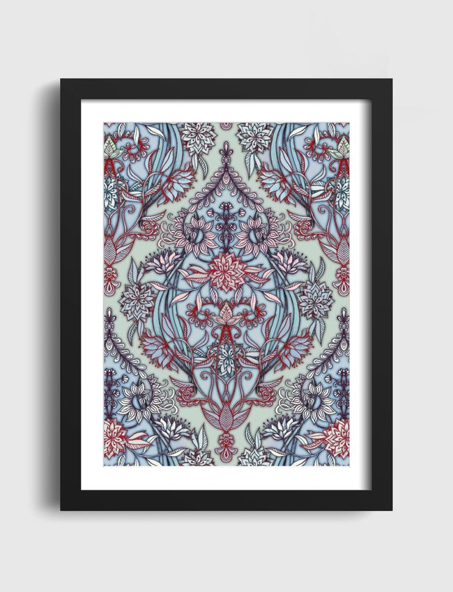 Red & Blue Nature Doodle - Artframe