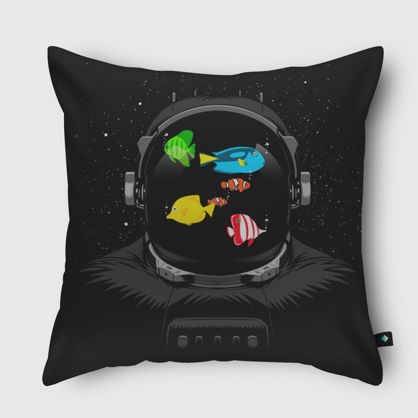 fish tank in space Throw Pillow