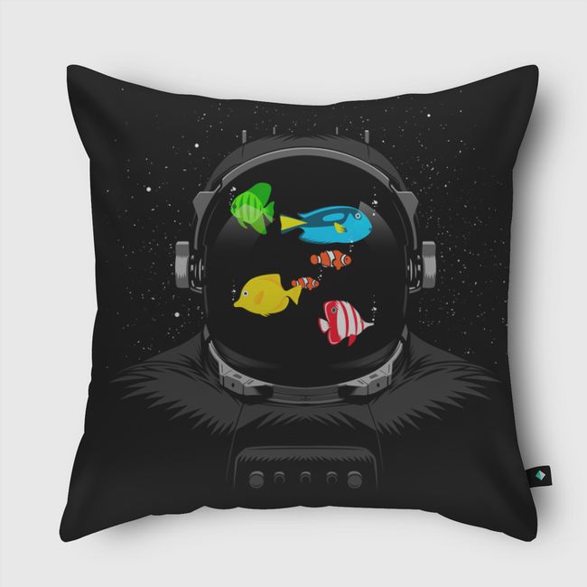 fish tank in space - Throw Pillow