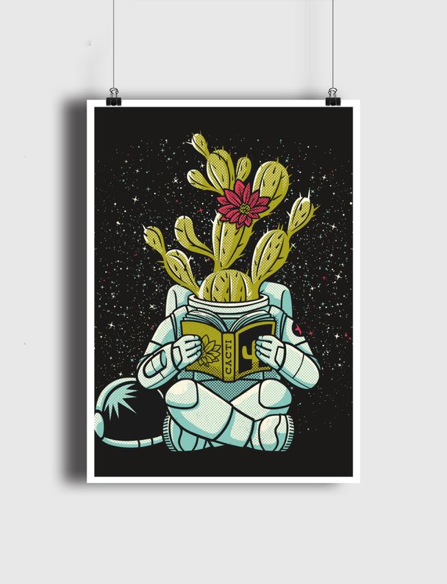 Astronaut Cactus Succulent - Poster
